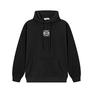 LOEWE Unisex Embroidered HoodieSweatshirt, Black